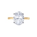 Oval Cut Diamond Hidden Halo Two Ton Engagement Ring for Women