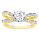 Round Cut Diamond Unique Style Anniversary Ring for Women