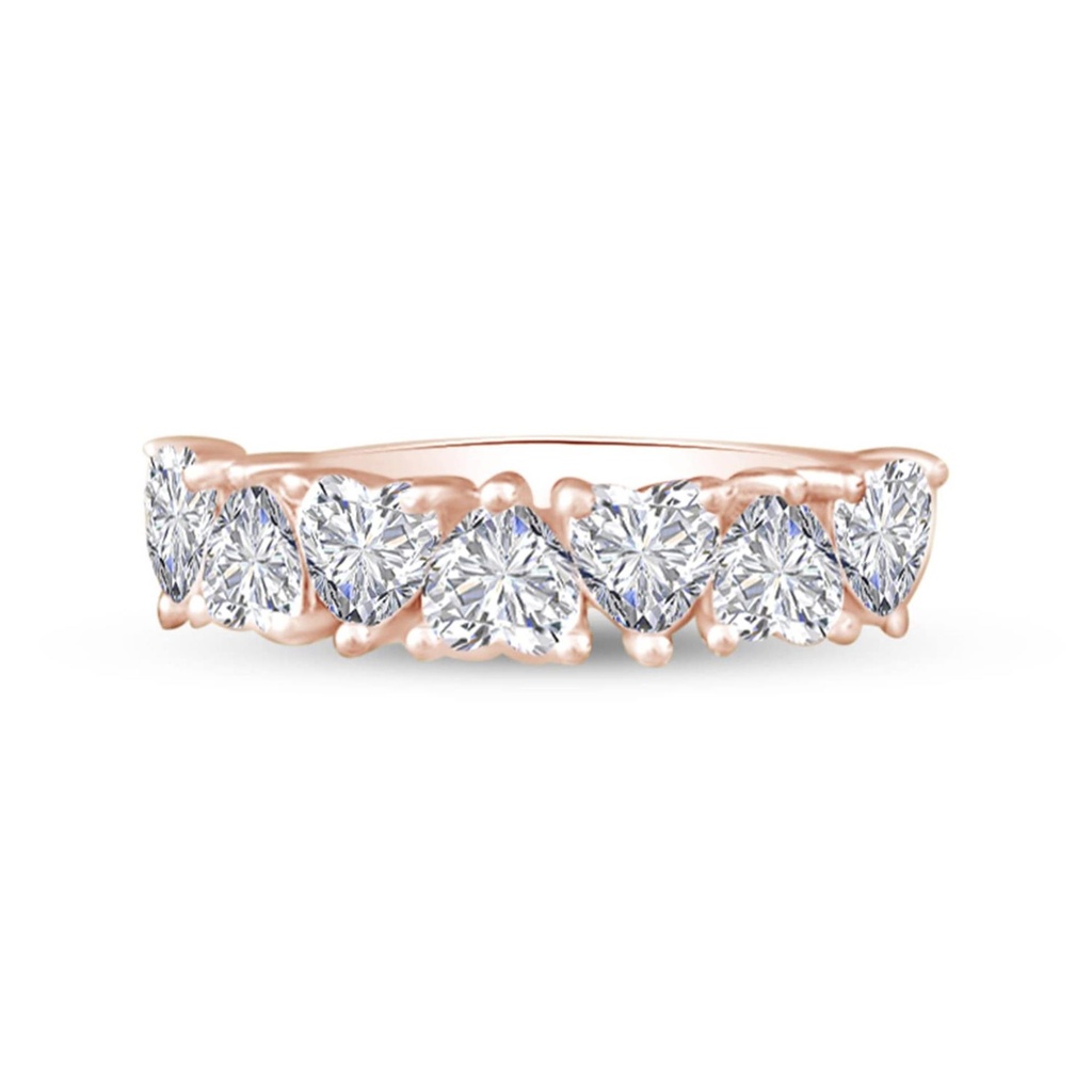 Heart Cut Diamond Half Eternity Wedding Band For Women