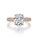 Oval shape moissanite engagement ring solid 14k Rose Gold Vintage Unique Cluster Diamond Wedding band For Women Anniversary Gift