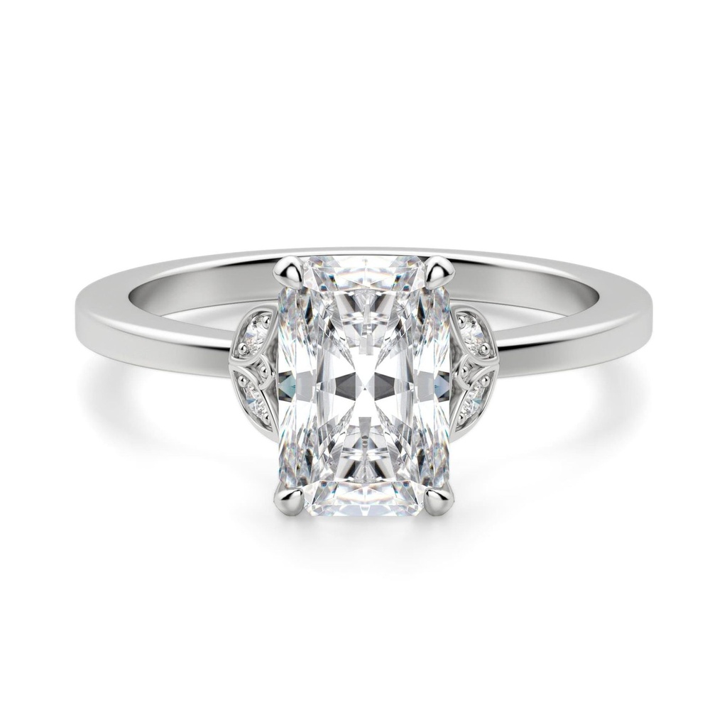 Radiant Cut Diamond Art Deco 5 Stone Engagement Ring For Women