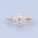 Round Diamond wedding Ring vintage rose gold Simple Diamond Moissanite Engagement Ring art deco Pear cut Bridal Stacking promise gift