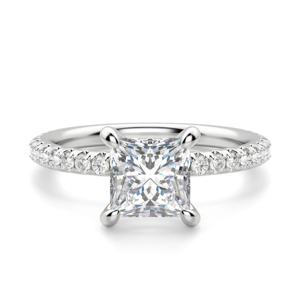 Princess Cut Diamond With Accents Engagement Ring for Women