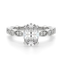  Oval Cut Diamond Vintage Engagement Ring For Women