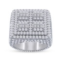 Round And Baguette Cut Diamond Unique Style Hip Hop Jewelry Ring For Men