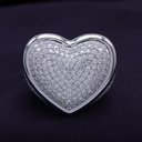 Large Heart Shape Round Cut Diamond Hip Hop Unique Ring For Men