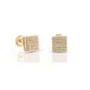 Round Cut Diamond Square Shape Unique Stud Earrings For Women