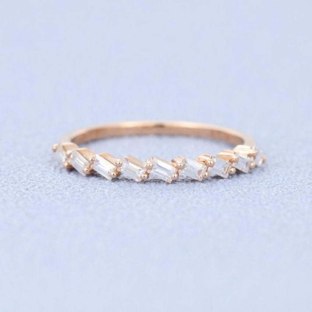 Eternity Baguette Ring Wedding band Bridesmaid Rings Engagement Ring Friendship Matching band promise Unique ring anniversary