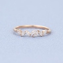 Vintage Moissanite Marquise cut Wedding Band Rose Gold Women daliy wearing half eternity her promise ring anniversary gift