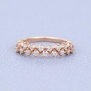 Round Vintage Art Deco Engagement Ring Women's Wedding Ring Solid Rose Gold Anniversary Ring  Christmas Gift For Girlfriend