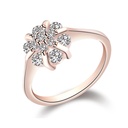 Moissanite engagement ring Rose gold engagement ring vintage Round Diamond Cluster ring wedding Bridal Set Anniversary for