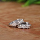 Round Cut Diamond Huggie Hoop Earrings For Women