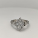 Round Cut Diamond Marquise Shape Unique Engagement Ring for Women