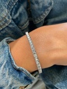 Round Cut Diamond Sterling Silver Tennis Bracelet For Women