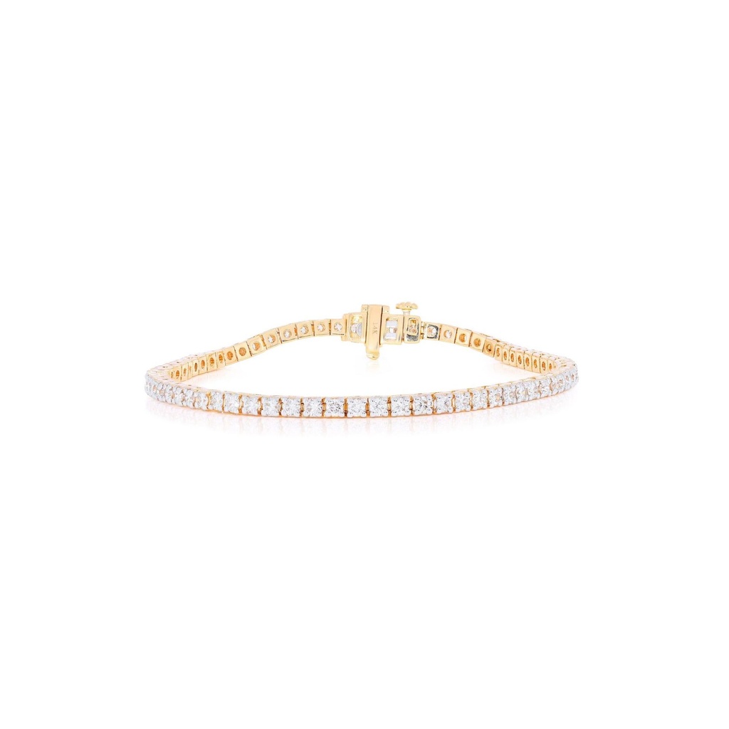 Round Cut Diamond Sterling Silver Tennis Bracelet For Women