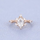 Pear Cut Moissanite Ring Vintage Moissanite Wedding Ring 14k Rose Gold Unique Pave Engagement Stackable Promise Ring
