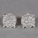 Exquisite prong setting lab grown 14 kt white gold diamond studded earring with vvs clarity