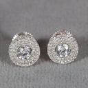 Simple yet Elegant 14 kt white gold lab grown solitaire studded diamond earring for engagement