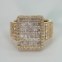 Mens hip hop diamond ring made with 14 kt yellow gold to grace their look brilliantly in vvs clarity