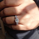 Oval Cut Diamond Three Stone Engagement Ring for Women