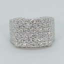 Evaluate our newly designed 14 kt white gold laboratory grown diamond hip hop ring exhibiting VVS clarity.