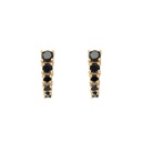 Round Cut Basket Setting Black Diamond Stud Earrings