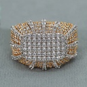 14 KT Yellow Gold Lab Created Diamond Ring For Birthday Gift with VVS clarity diamonds