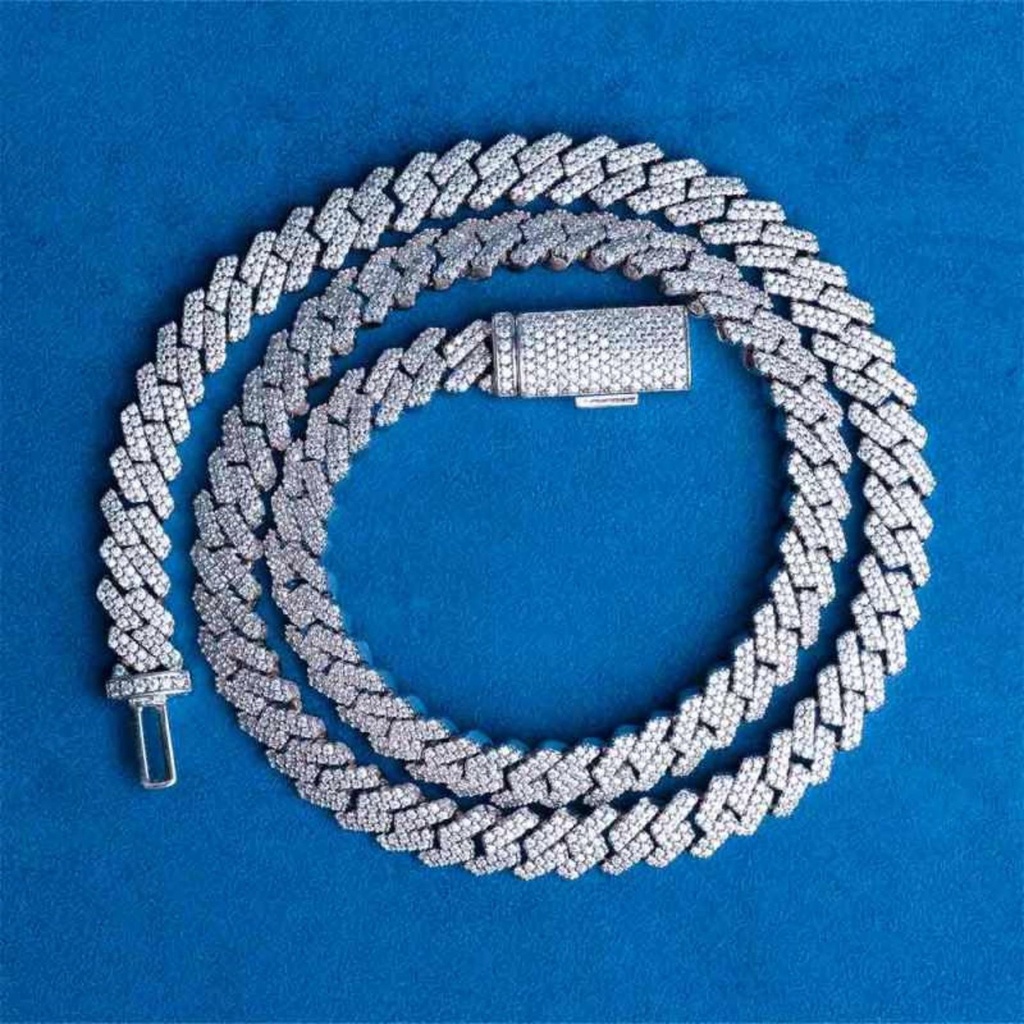Cuban Link Necklace 20MM 925 Sterling Silver Moissanite Diamond Chain Hip Hop Jewelry Men