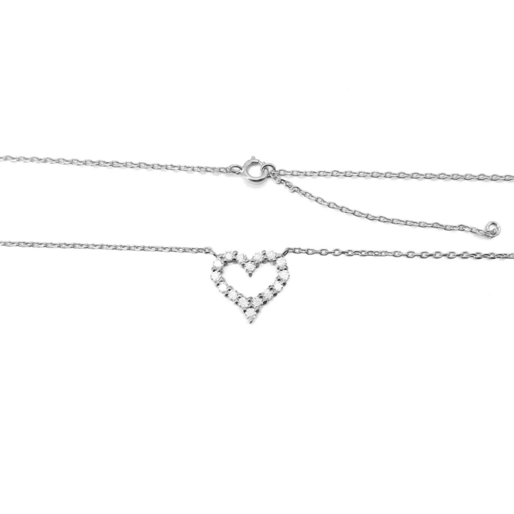 Valentines Day Gift 925 Sterling Silver VVS Moissanite Diamond Heart Necklace Pass Diamond Tester