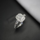  Radiant And Baguette Cut Halo Moissanite Ring