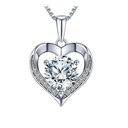 Round Cut Diamond Heart Shape Pendant For Women