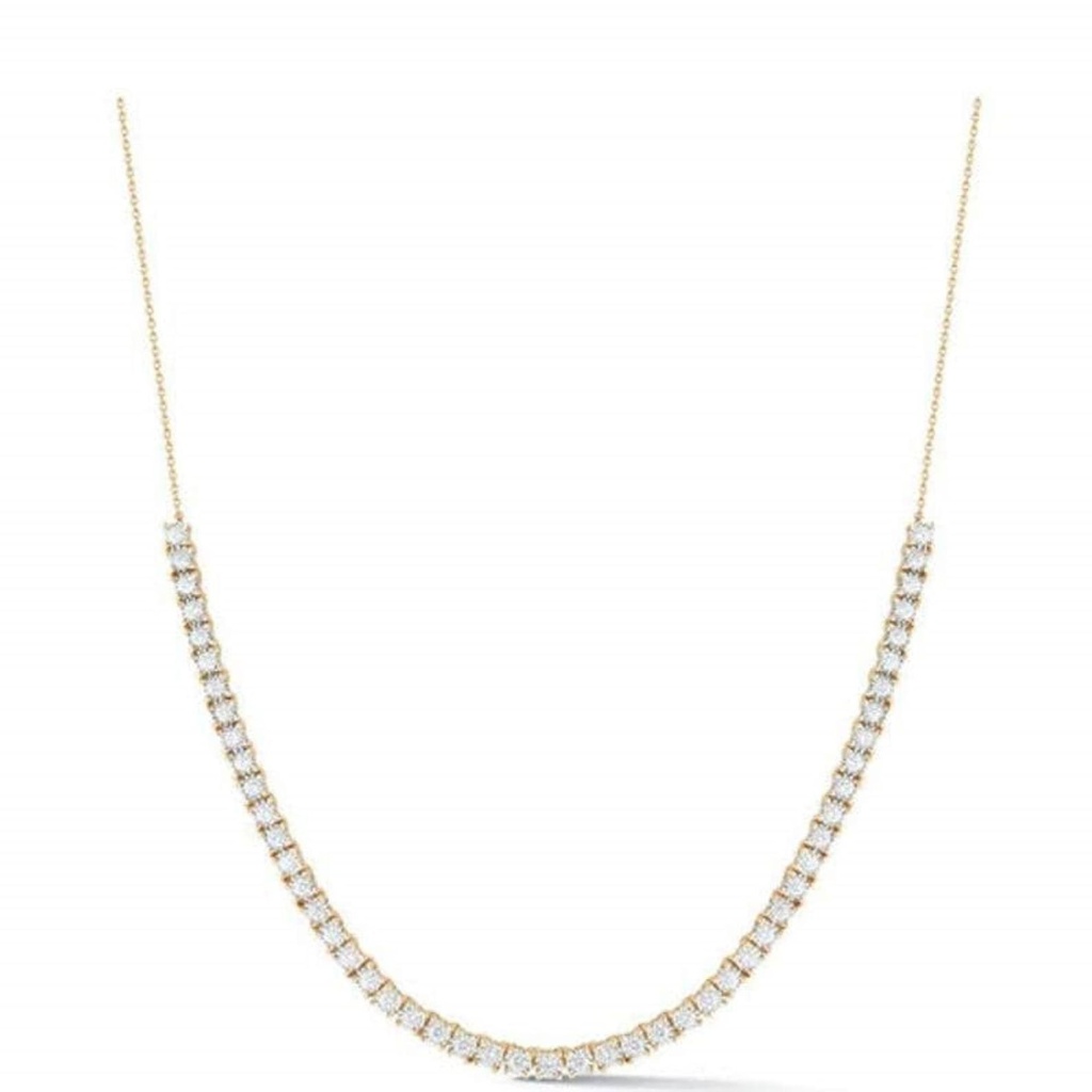 Round Cut Diamond Necklace For Women