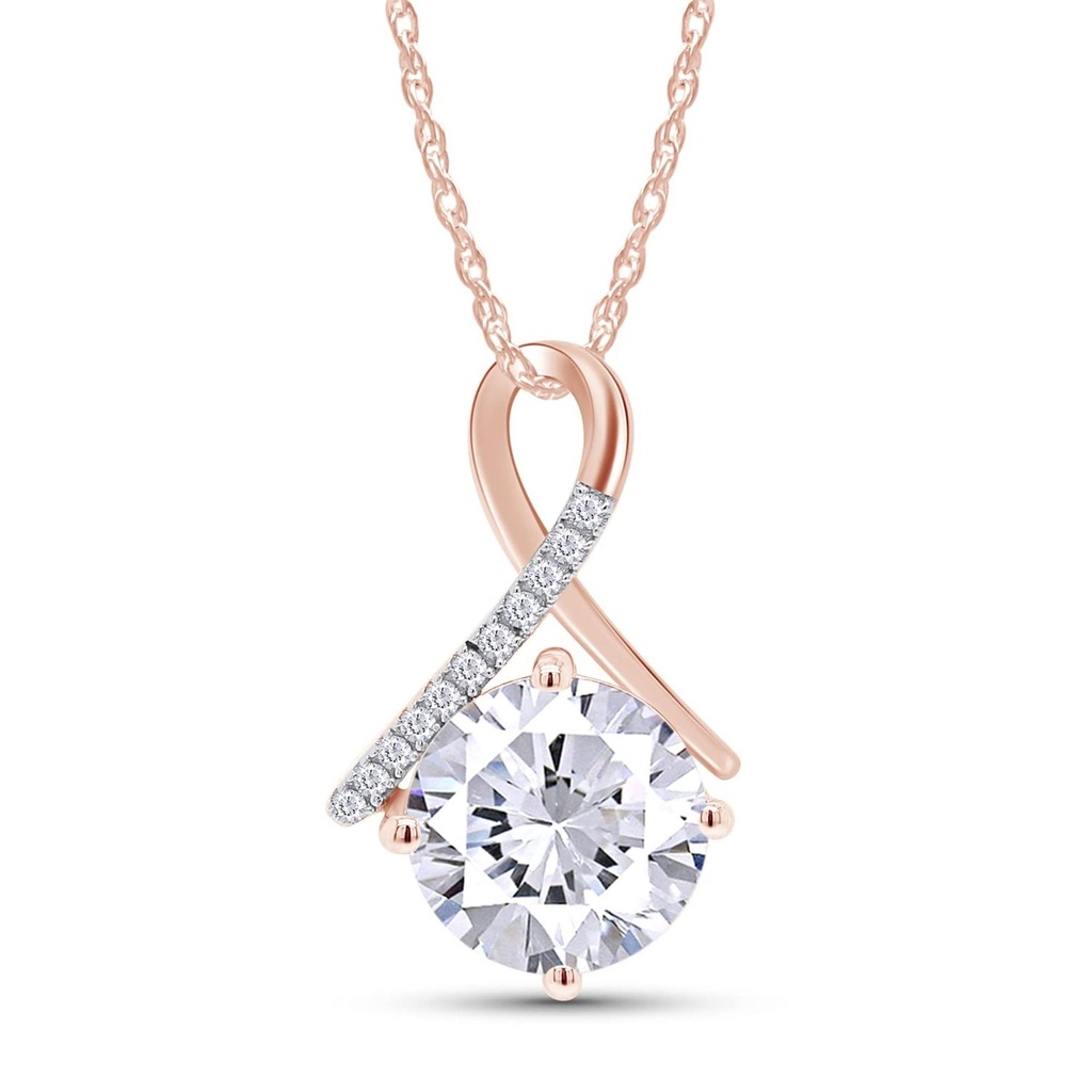 Round Cut Diamond Unique Style Birth Day Gift Necklace For Women