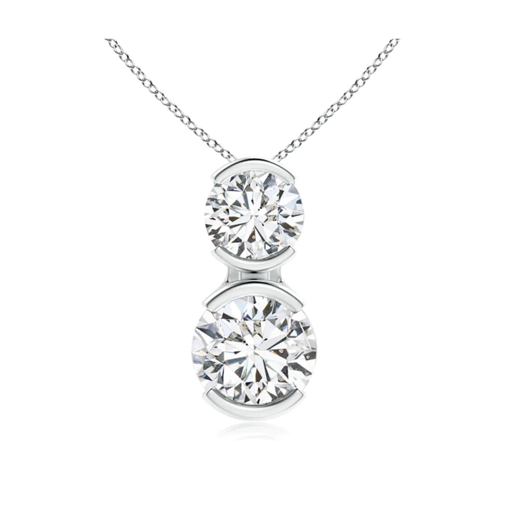 round cut moissanite half bezel pendant 