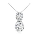 round cut moissanite half bezel pendant 