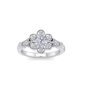  Round Cut Diamond Shape Excellent Cut Art Deco Engagement Ring For Women