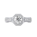 Round Cut Diamond Halo With Accents Engagement Ring for Women