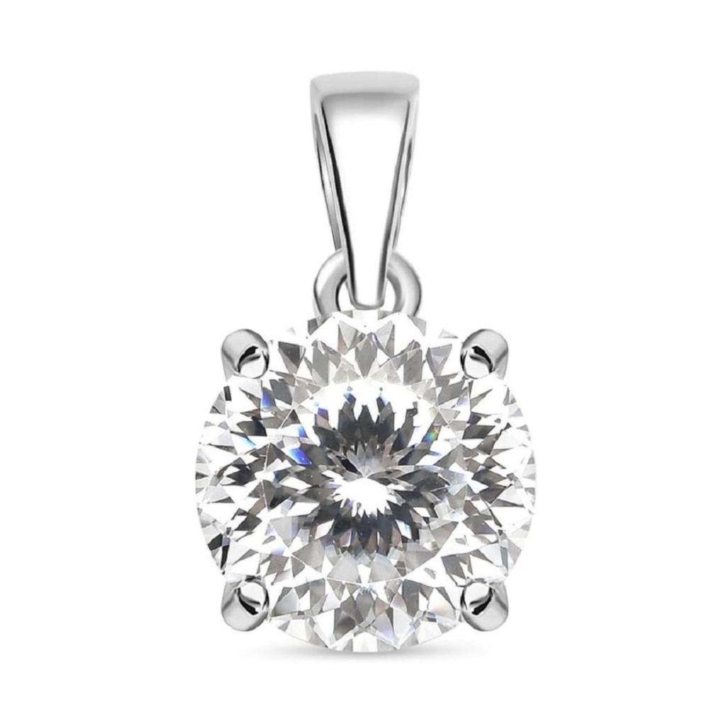 Portuguese Cut Moissanite Solitaire Necklace