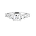 Princess Cut Diamond 3 Stone Unique Engagement Ring For Women