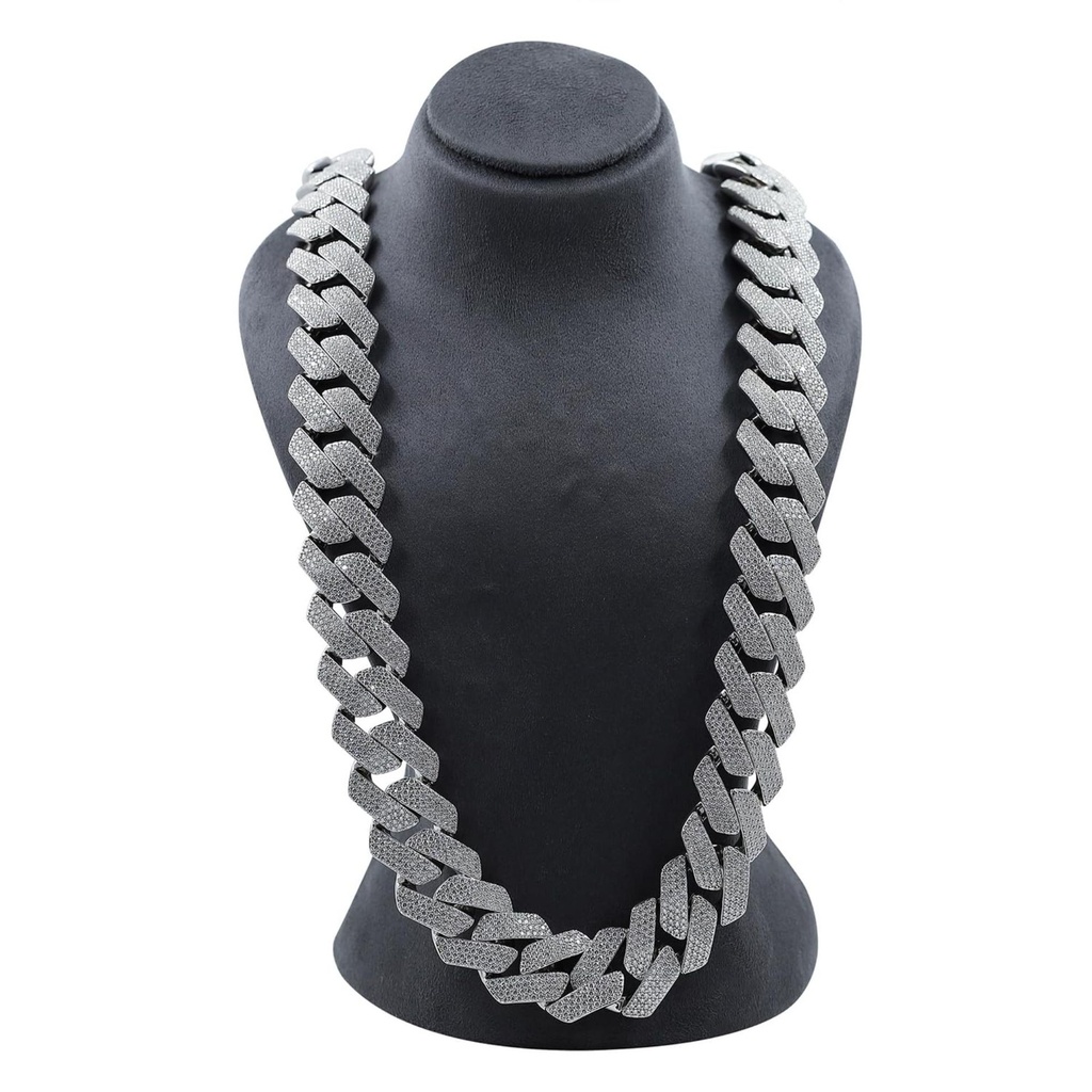 Round Cut Diamond Miami Cuban Link Chain Hip Hop Necklace For Men