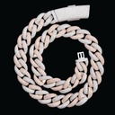  2 Tone Gold Round VVS Diamond Miami Link Chain, VVS Diamond Iced Out Cuban Link Chain, 925 Silver VVS Diamond Cuban Iced Cuban Link Chain Necklace