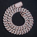Round Cut Dimond Miami Cuban Link Chain Hip Hop Necklace for Men