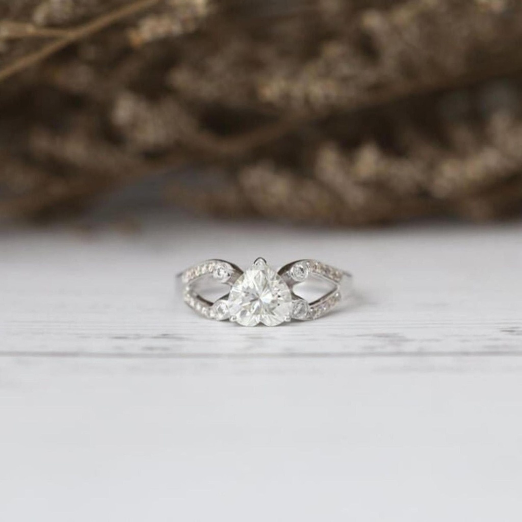  Heart Shape  Ring Brilliant Wedding Ring 14K White Gold Engagement and Promise Ring  Ring Collection , Gift