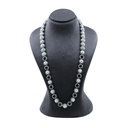 Classic 6 Natural Freshwater Pearl Necklace, Cluster Halo Tennis Chain  Round Green & White Lab Created Diamond In 1 Over Sterling Silver 