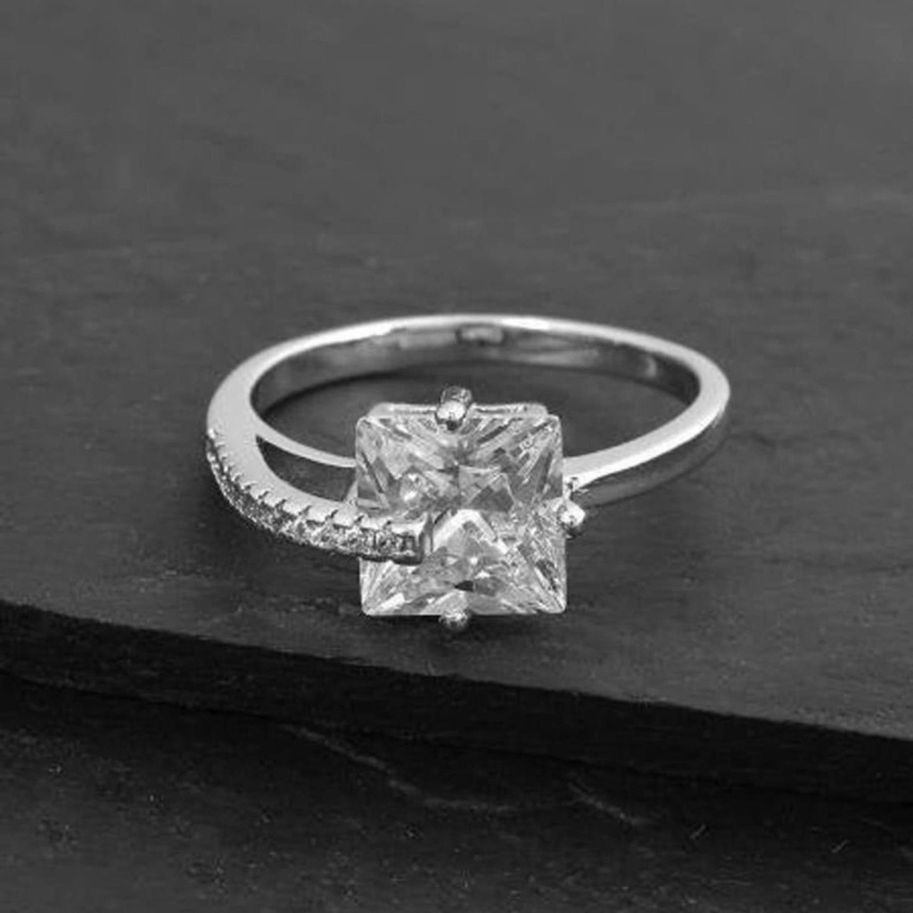 Princess Cut Diamond Art Deco Stackable anniversary ring For Women