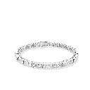 Round Stone Sterling Silver Tennis Bracelet