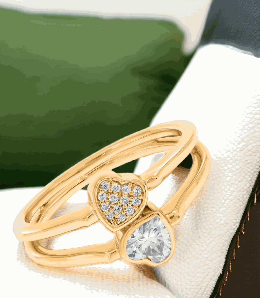 Heart Cut Diamond Unique Style Valentine Day Special Ring for Women