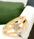 Heart Cut Diamond Unique Style Valentine Day Special Ring for Women