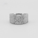 Hip Hop Bold stylish and utterly unique 14 kt white gold iced out diamond ring with VVS clarity