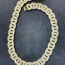 Yellow Gold VVS Baguette Diamond Link Chain, VVS Diamond Cuban Link Chain, 925 Silver VVS Diamond Cuban Iced Cuban Link Chain Necklace